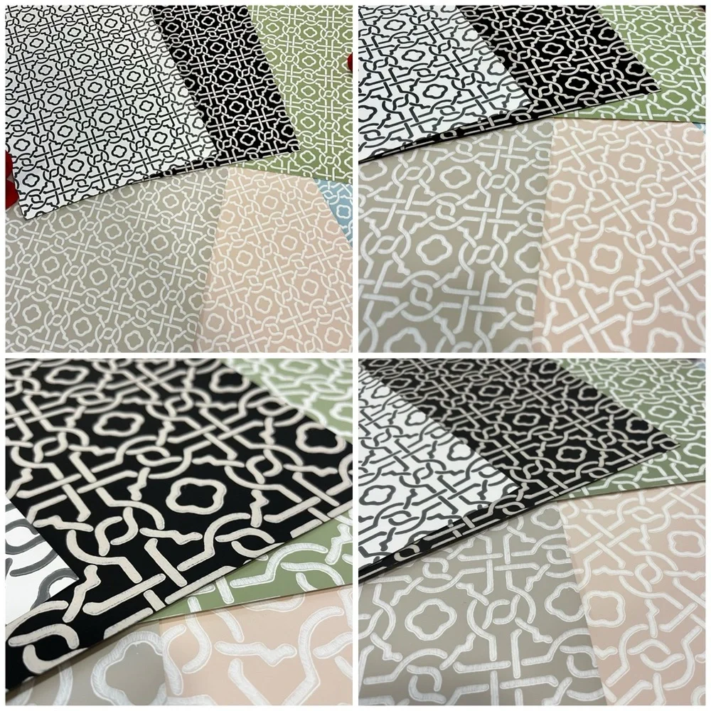 6 Large Designer Intricate Pattern Design Wallpaper Sample Sheets- Semi-Textured
